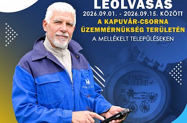 Vízmérő leolvasás a Kapuvár-Csorna Üzemmérnökség területén
